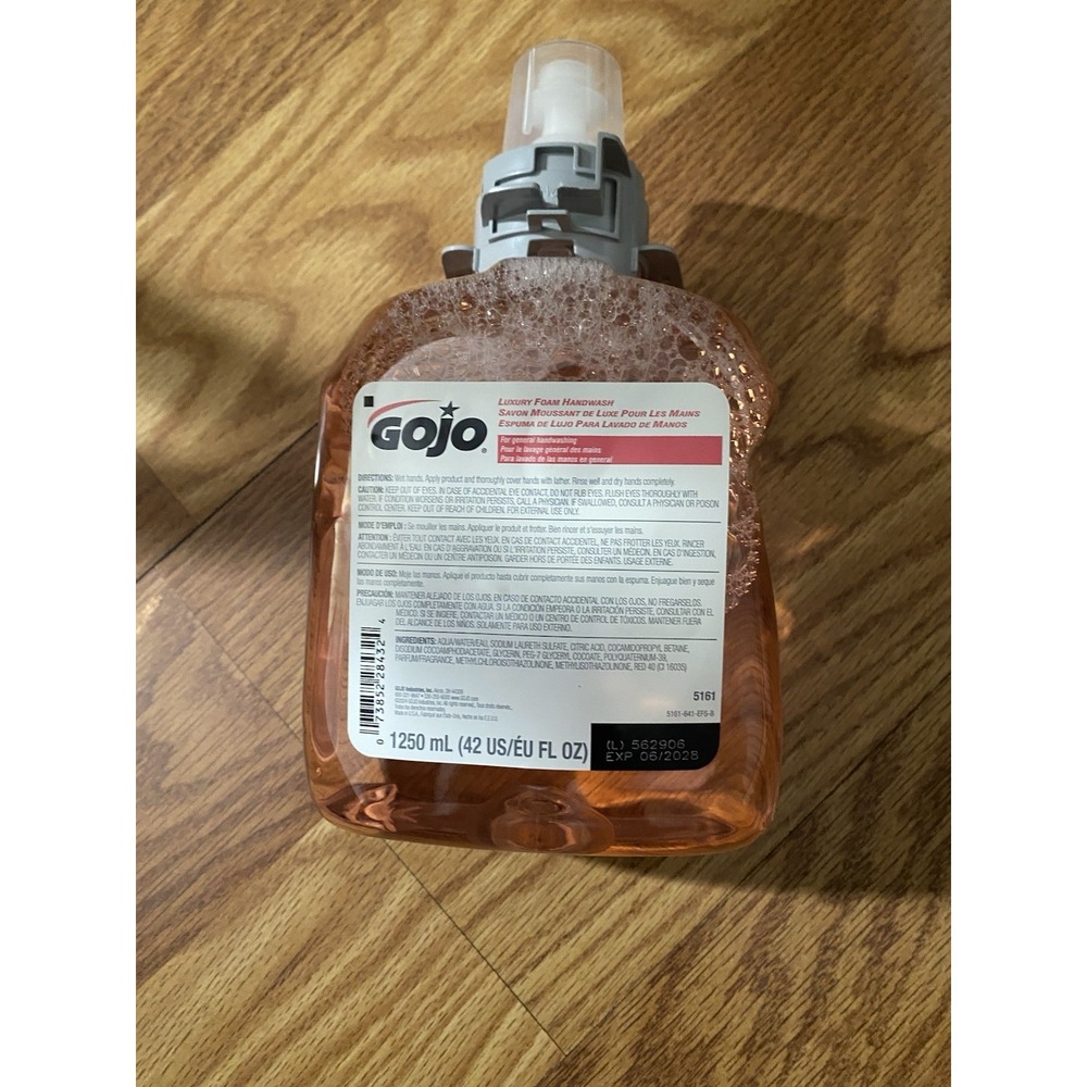 4X GOJO 5161 Luxury Foam Handwash 1250ml FMX-12 Dispenser Refills